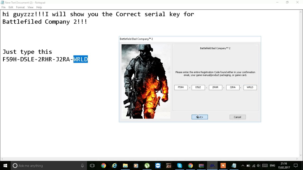 Bad Company 2 Error Serial Key